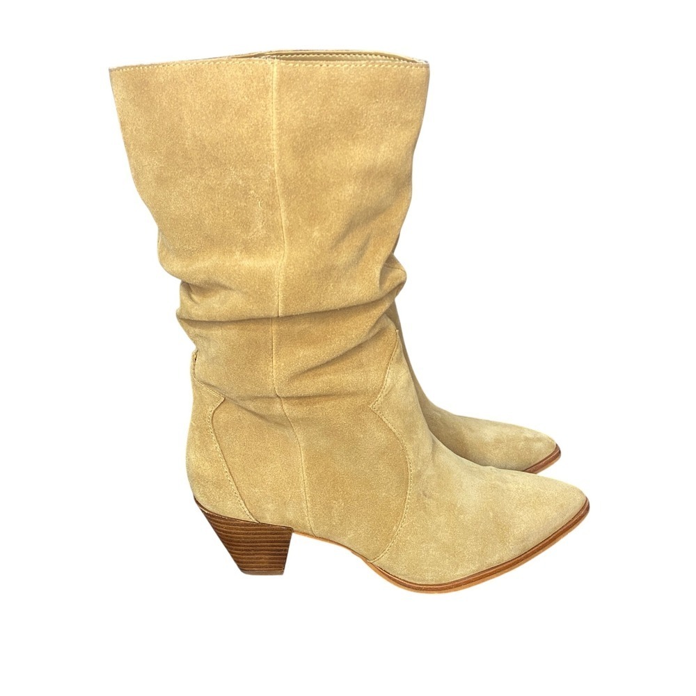 Vince Camuto SENSENNY Suede Slouchy Western Boots Tan Women Size 6M 36.5 - Picture 4 of 11